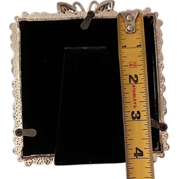 Butterfly Floral Picture Frame Ornate Metal Rhinestones Fairy Cottage Whimsigoth - Picture 2 of 16